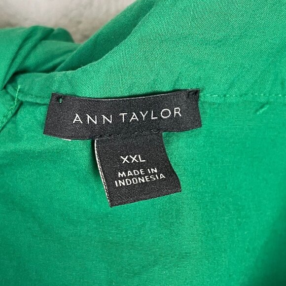 ANN TAYLOR Womens Plus XXL Green Bow Back Tank Top Flutter Strap Sleeveless - Picture 6 of 8